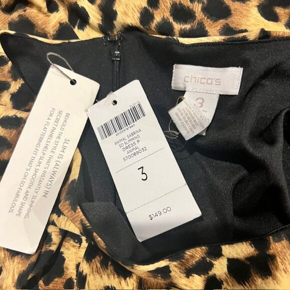 Chico's So Slimming NWT Black & Brown Animal Print Dress Size XL - Picture 10 of 10